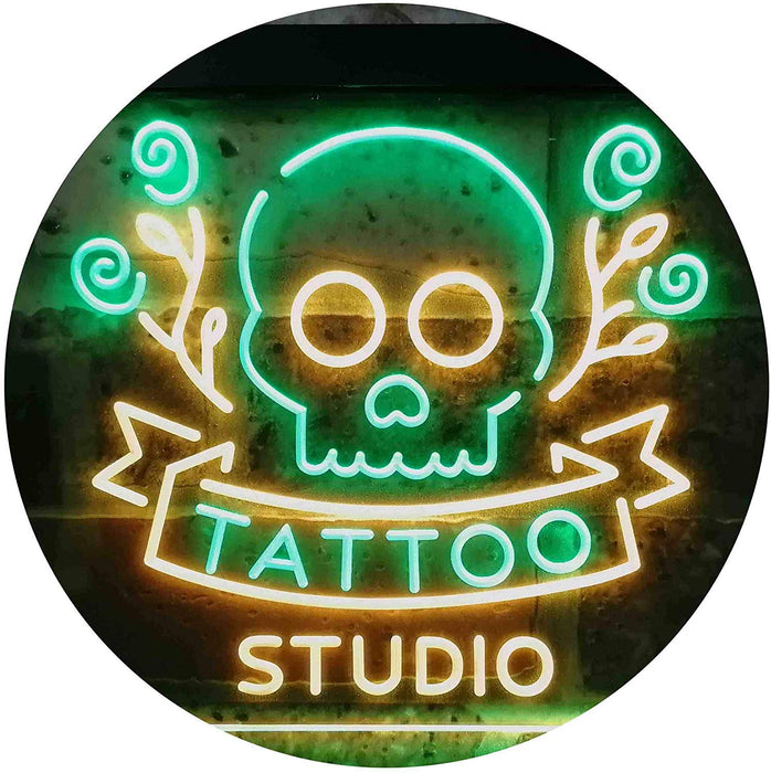 Skull Tattoo Studio LED Light Sign - Way Up Gifts