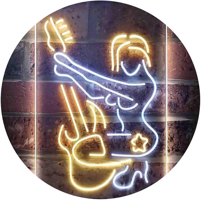 Sexy Girl Playing Guitar Music LED Light Sign - Way Up Gifts