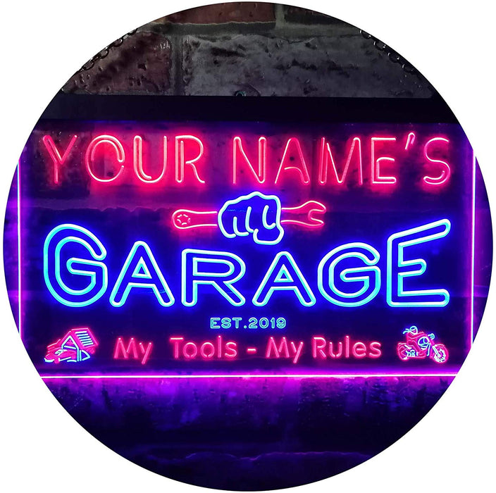 Personalized Home Garage Tools Handyman LED Light Sign - Way Up Gifts