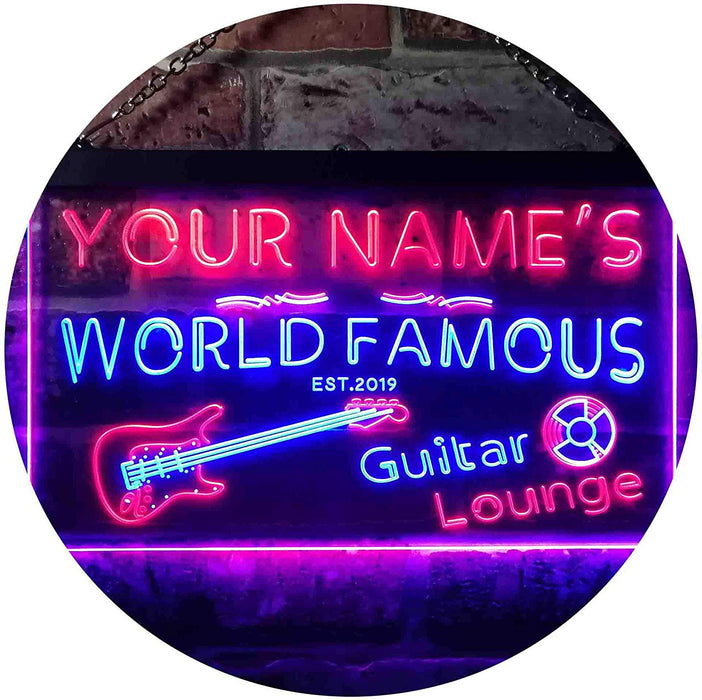 Personalized Guitar Lounge Music Room Studio LED Light Sign - Way Up Gifts