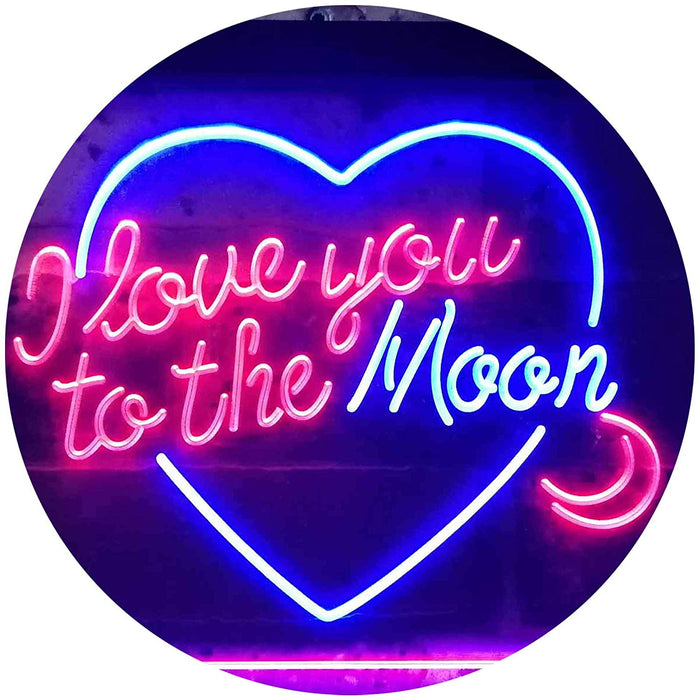 I Love You to The Moon LED Light Sign - Way Up Gifts