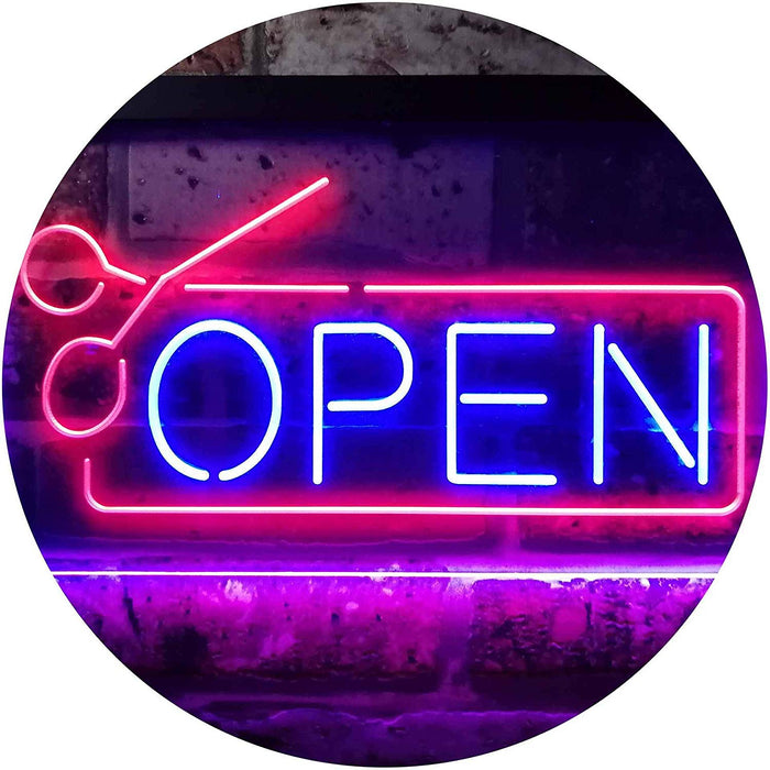 Scissors Open Barber Salon Hair Cuts LED Light Sign - Way Up Gifts