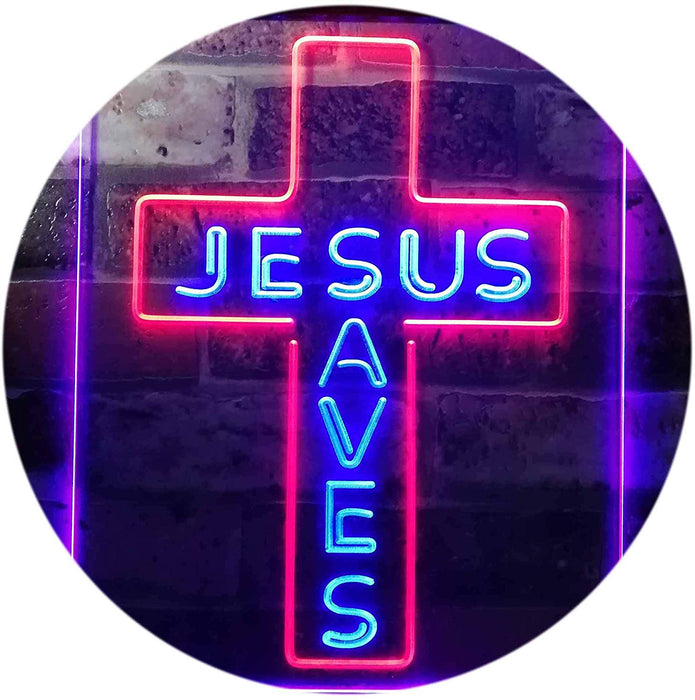 Jesus Saves LED Light Sign - Way Up Gifts
