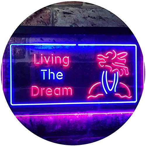 Paradise Island Living The Dream LED Light Sign - Way Up Gifts