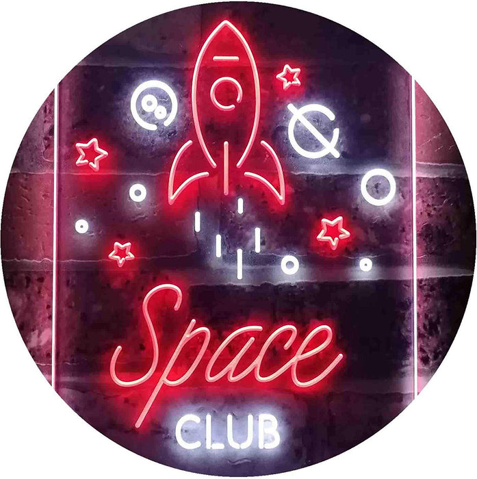 Rocket Space Club Kids Room Decor LED Light Sign - Way Up Gifts