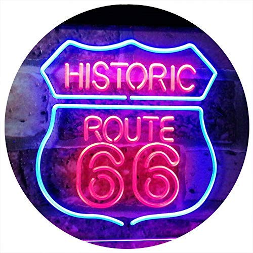 Historic Route 66 LED Light Sign - Way Up Gifts