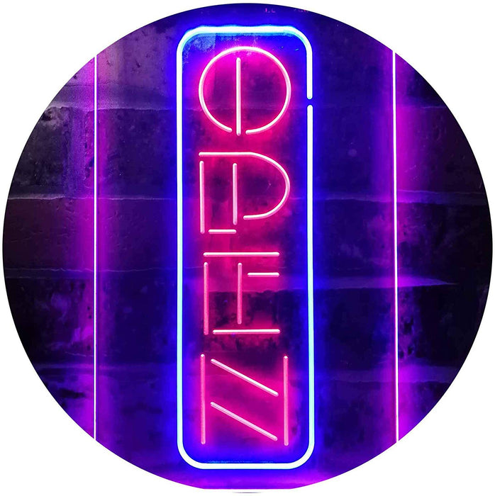 Vertical Open Sign LED Light Sign - Way Up Gifts