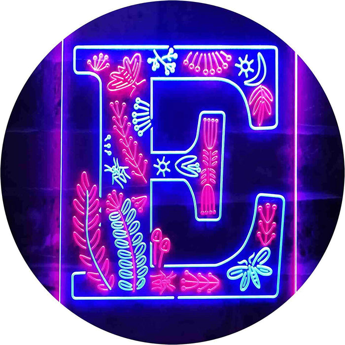 Family Name Letter E Monogram Initial LED Light Sign - Way Up Gifts