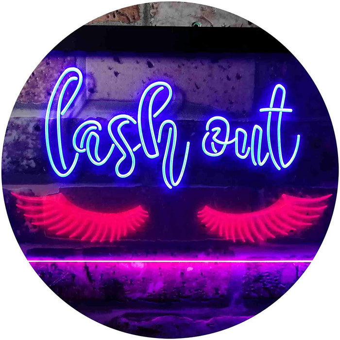 Eyelashes Lash Out Girl Room Beauty Decor LED Light Sign - Way Up Gifts