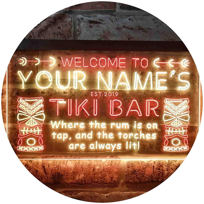 Personalized Tiki Bar LED Light Sign - Way Up Gifts