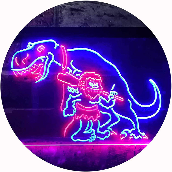 Caveman Dinosaur LED Light Sign - Way Up Gifts
