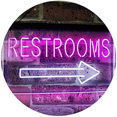 Right Restroom Arrow LED Light Sign - Way Up Gifts