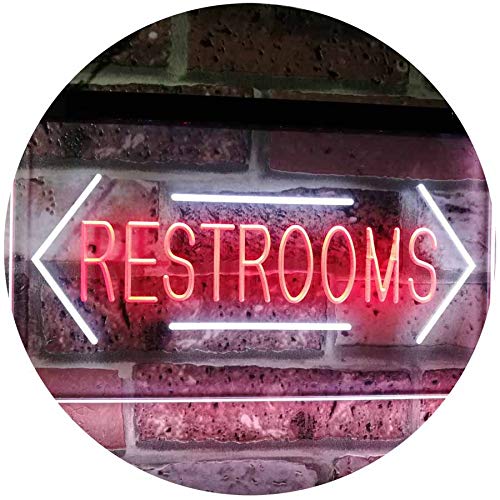Restrooms Arrows LED Light Sign - Way Up Gifts