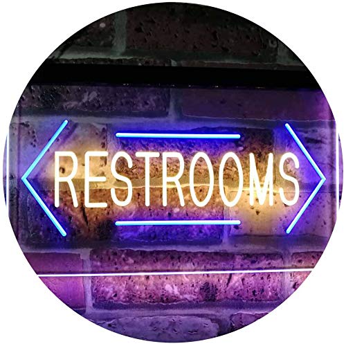 Restrooms Arrows LED Light Sign - Way Up Gifts