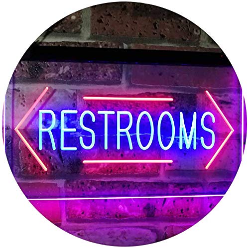 Restrooms Arrows LED Light Sign - Way Up Gifts