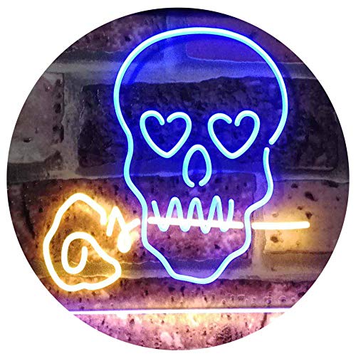Skull with Rose LED Light Sign - Way Up Gifts