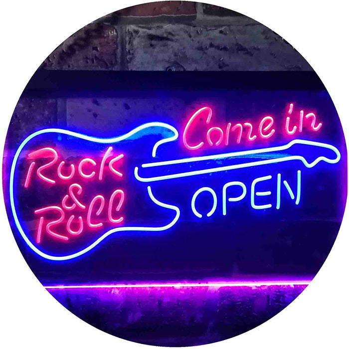 Come in Open Guitar Rock & Roll LED Light Sign - Way Up Gifts