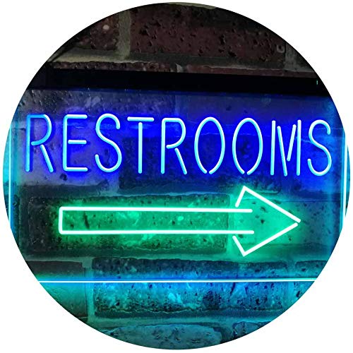 Right Restroom Arrow LED Light Sign - Way Up Gifts