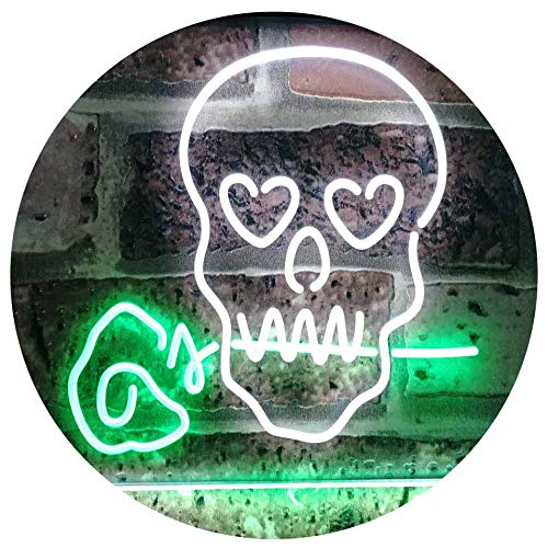 Skull with Rose LED Light Sign - Way Up Gifts