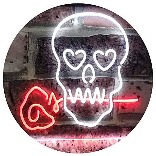 Skull with Rose LED Light Sign - Way Up Gifts
