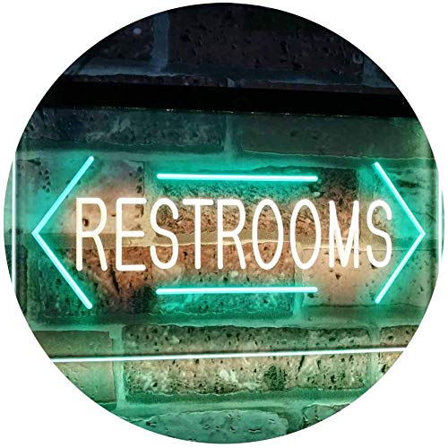 Restrooms Arrows LED Light Sign - Way Up Gifts