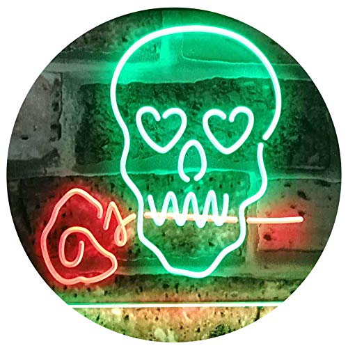 Skull with Rose LED Light Sign - Way Up Gifts