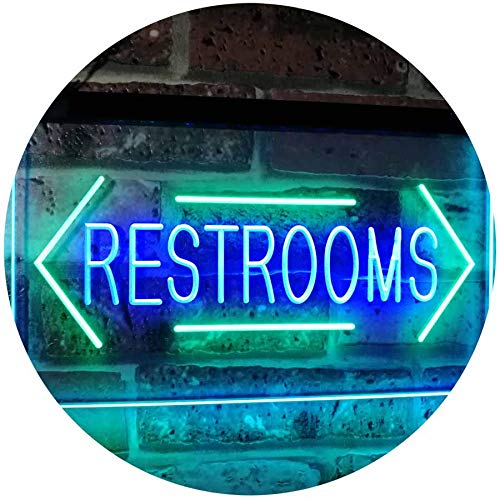 Restrooms Arrows LED Light Sign - Way Up Gifts