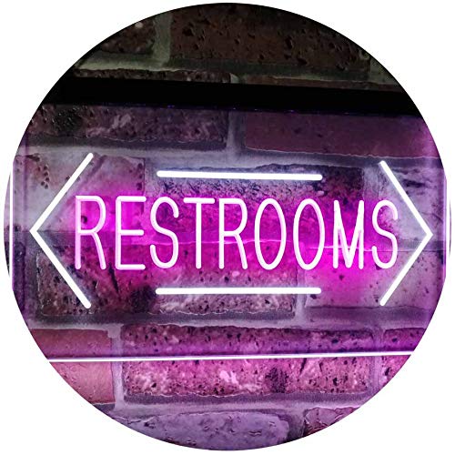 Restrooms Arrows LED Light Sign - Way Up Gifts