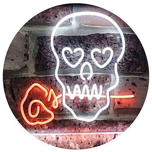 Skull with Rose LED Light Sign - Way Up Gifts