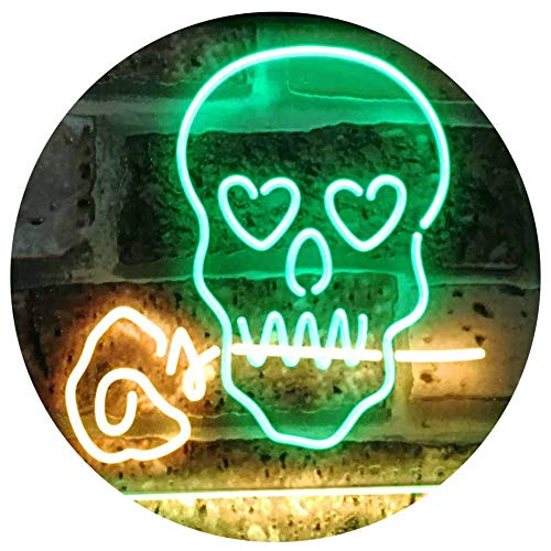 Skull with Rose LED Light Sign - Way Up Gifts