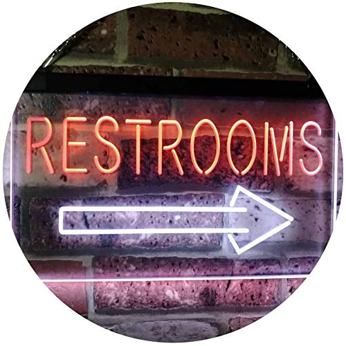 Right Restroom Arrow LED Light Sign - Way Up Gifts