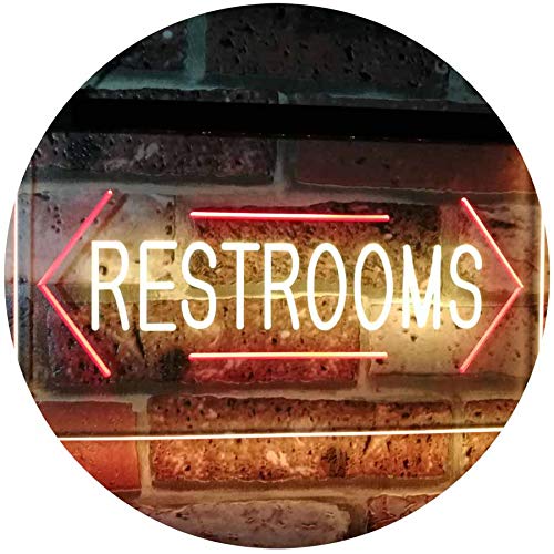 Restrooms Arrows LED Light Sign - Way Up Gifts