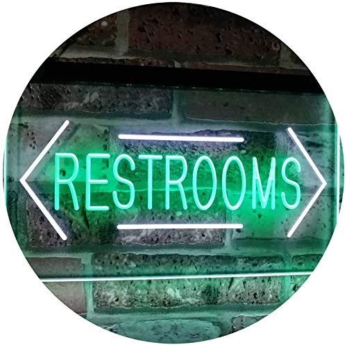 Restrooms Arrows LED Light Sign - Way Up Gifts