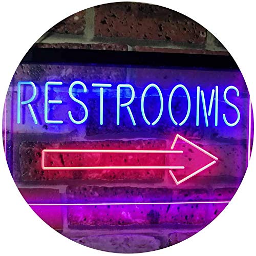 Right Restroom Arrow LED Light Sign - Way Up Gifts