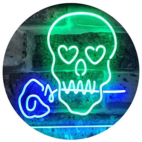 Skull with Rose LED Light Sign - Way Up Gifts