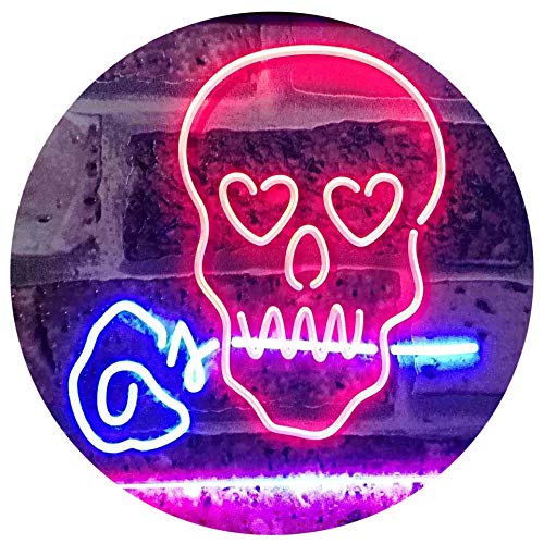 Skull with Rose LED Light Sign - Way Up Gifts
