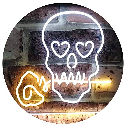 Skull with Rose LED Light Sign - Way Up Gifts