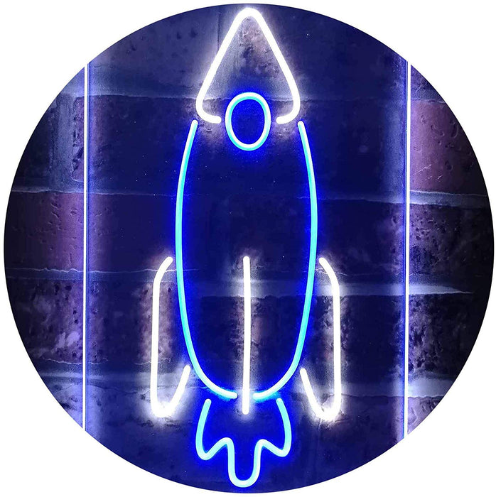 Space Shuttle Rocket Kids Wall Decor LED Light Sign - Way Up Gifts