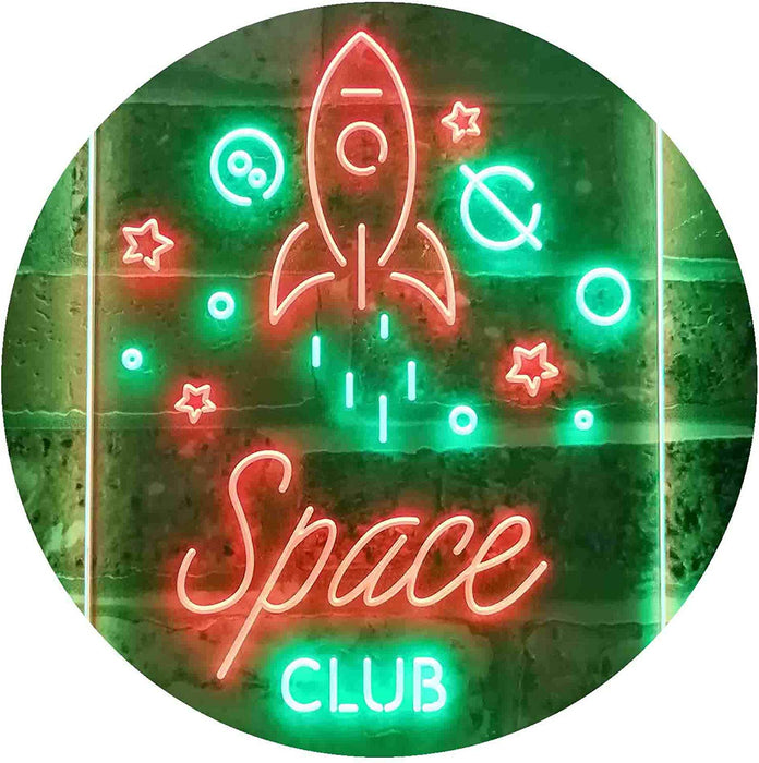 Rocket Space Club Kids Room Decor LED Light Sign - Way Up Gifts