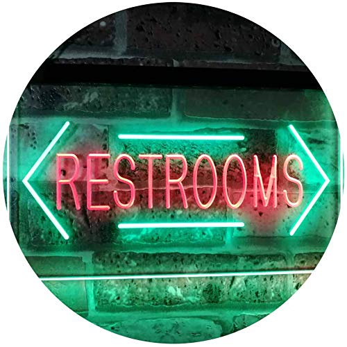 Restrooms Arrows LED Light Sign - Way Up Gifts