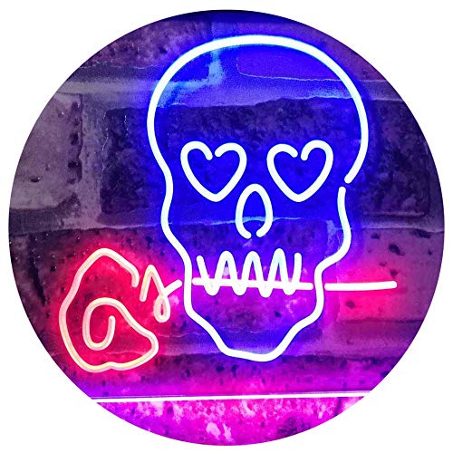 Skull with Rose LED Light Sign - Way Up Gifts
