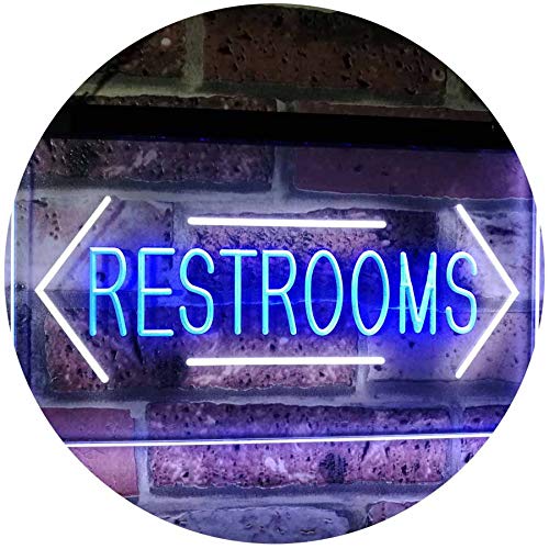 Restrooms Arrows LED Light Sign - Way Up Gifts