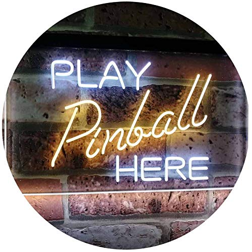 Arcade Game Room Play Pinball Here LED Light Sign - Way Up Gifts