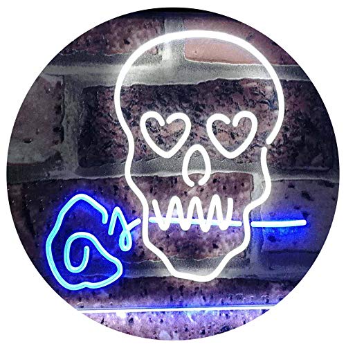 Skull with Rose LED Light Sign - Way Up Gifts