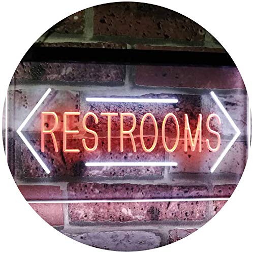 Restrooms Arrows LED Light Sign - Way Up Gifts