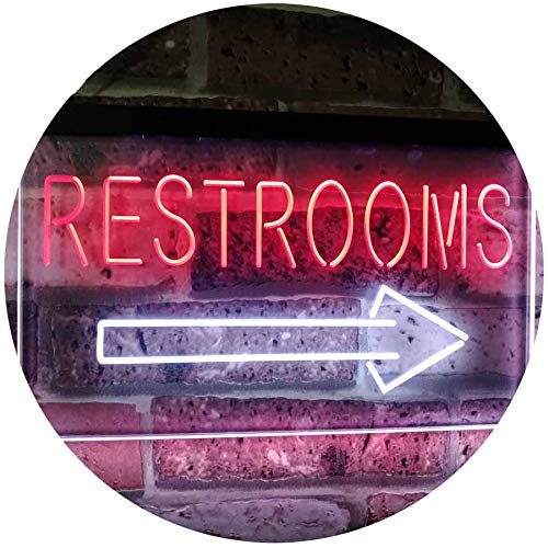 Right Restroom Arrow LED Light Sign - Way Up Gifts