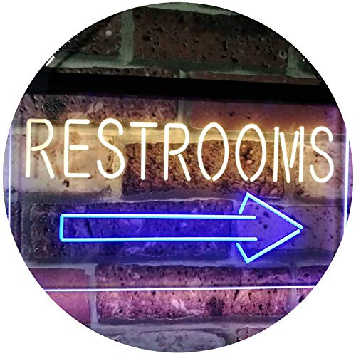 Right Restroom Arrow LED Light Sign - Way Up Gifts
