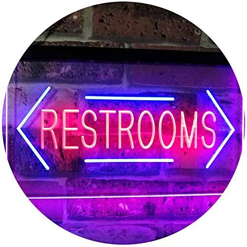 Restrooms Arrows LED Light Sign - Way Up Gifts
