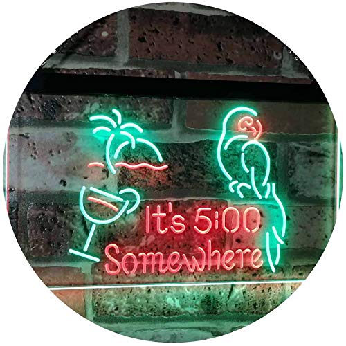Parrot It's Five O'Clock Somewhere LED Light Sign - Way Up Gifts