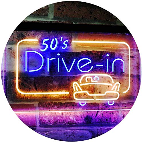 Movie Theater 50s Drive In LED Light Sign - Way Up Gifts